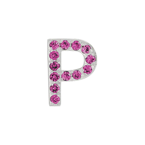 Pink Sapphire + 14k White Gold Letter Charm - Image 16