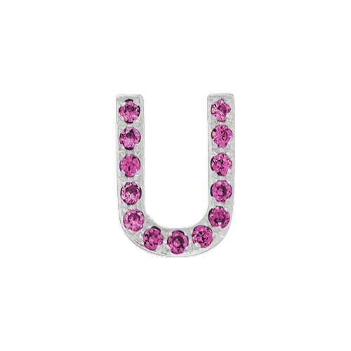 Pink Sapphire + 14k White Gold Letter Charm - Image 17