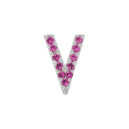Pink Sapphire + 14k White Gold Letter Charm - Image 18