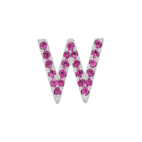 Pink Sapphire + 14k White Gold Letter Charm - Image 19