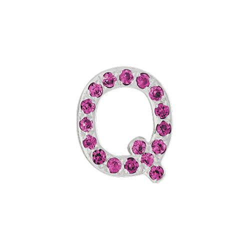 Pink Sapphire + 14k White Gold Letter Charm - Image 20