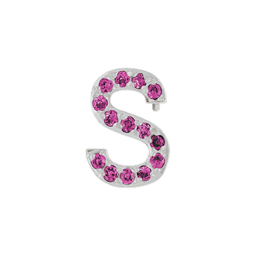 Pink Sapphire + 14k White Gold Letter Charm - Image 22