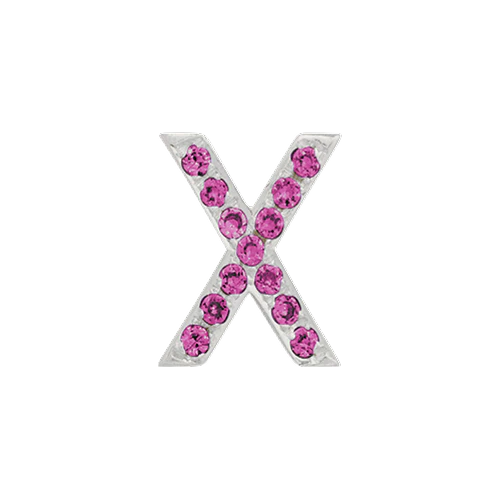 Pink Sapphire + 14k White Gold Letter Charm - Image 23