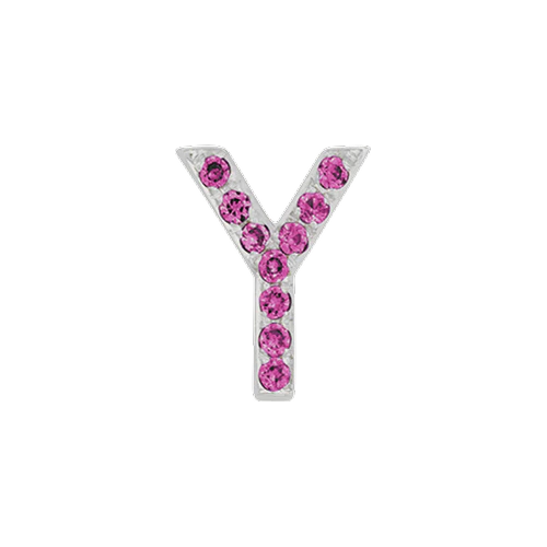 Pink Sapphire + 14k White Gold Letter Charm - Image 24