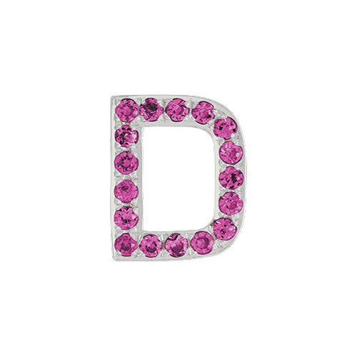 Pink Sapphire + 14k White Gold Letter Charm - Image 4