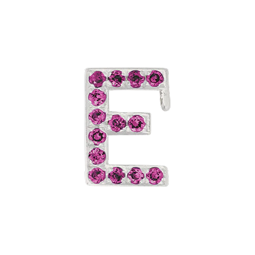 Pink Sapphire + 14k White Gold Letter Charm - Image 5