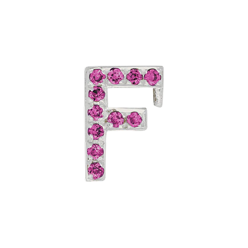 Pink Sapphire + 14k White Gold Letter Charm - Image 6