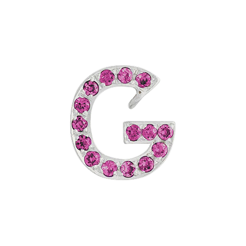 Pink Sapphire + 14k White Gold Letter Charm - Image 7