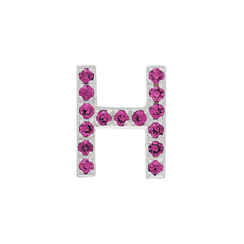 Pink Sapphire + 14k White Gold Letter Charm - Image 8