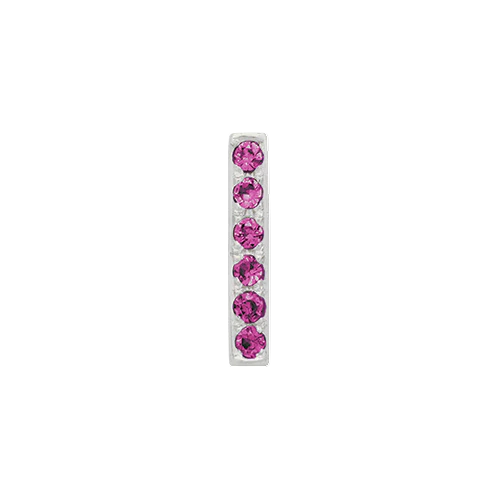 Pink Sapphire + 14k White Gold Letter Charm - Image 9