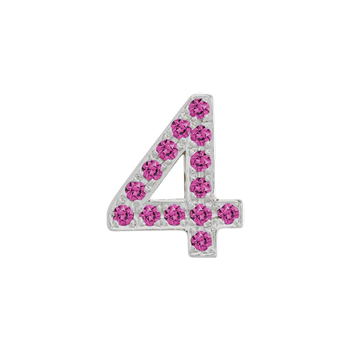 Pink Sapphire + 14k White Gold Number Charm - Image 5