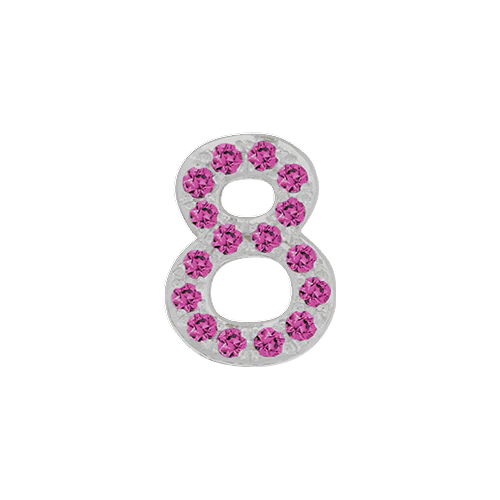 Pink Sapphire + 14k White Gold Number Charm - Image 9