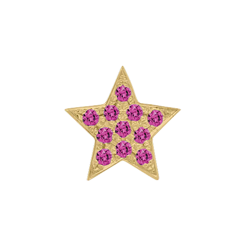Pink Sapphire + 14k Yellow Gold Emoji Charm - Image 2
