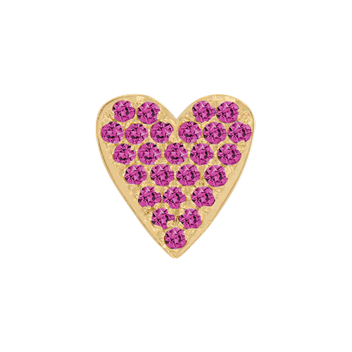 Pink Sapphire + 14k Yellow Gold Emoji Charm - Image 3