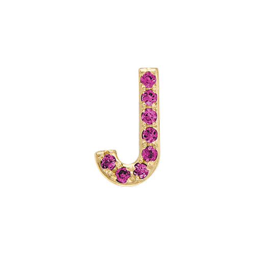 Pink Sapphire + 14k Yellow Gold Letter Charm - Image 10