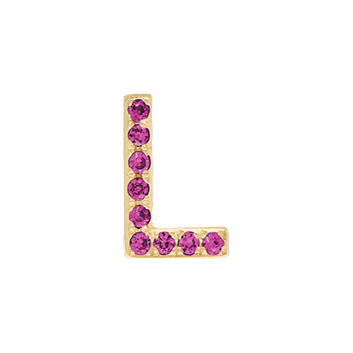 Pink Sapphire + 14k Yellow Gold Letter Charm - Image 12