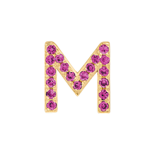 Pink Sapphire + 14k Yellow Gold Letter Charm - Image 13