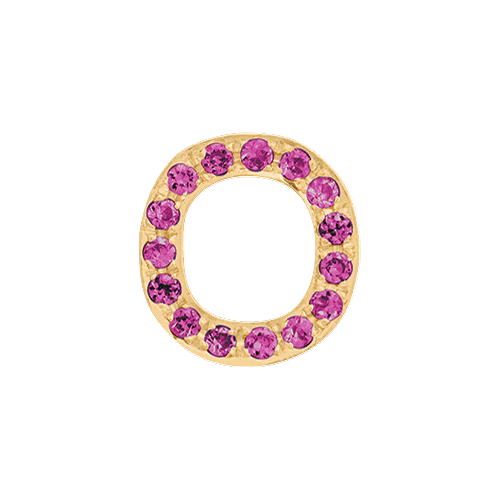 Pink Sapphire + 14k Yellow Gold Letter Charm - Image 15