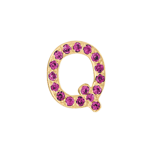 Pink Sapphire + 14k Yellow Gold Letter Charm - Image 17