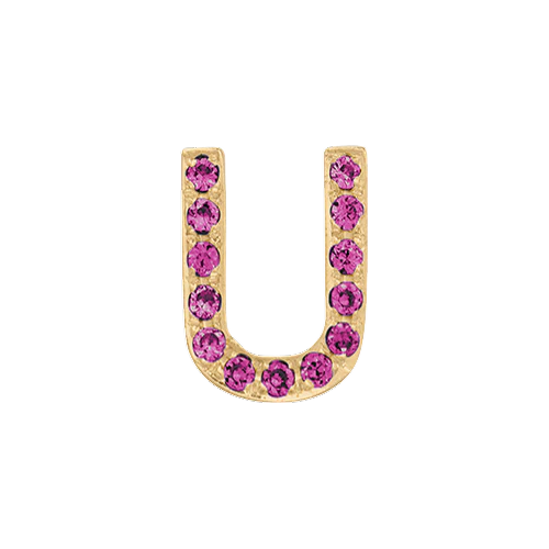 Pink Sapphire + 14k Yellow Gold Letter Charm - Image 21