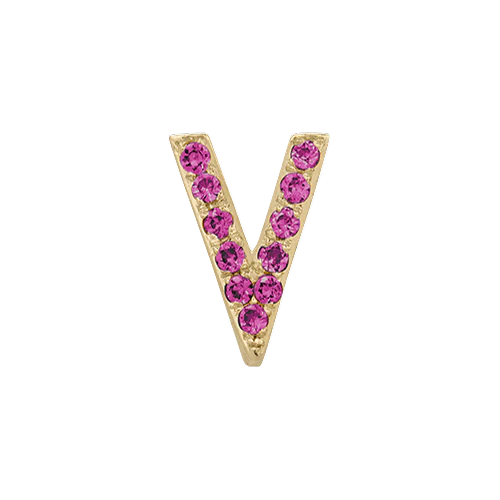 Pink Sapphire + 14k Yellow Gold Letter Charm - Image 22