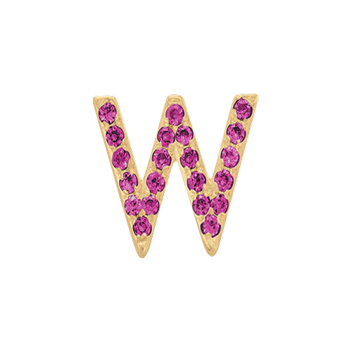 Pink Sapphire + 14k Yellow Gold Letter Charm - Image 23