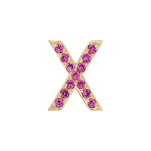 Pink Sapphire + 14k Yellow Gold Letter Charm - Image 24