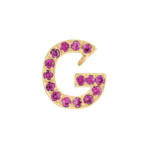 Pink Sapphire + 14k Yellow Gold Letter Charm - Image 7