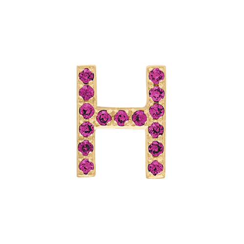 Pink Sapphire + 14k Yellow Gold Letter Charm - Image 8