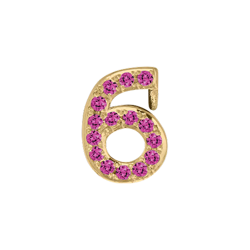 Pink Sapphire + 14k Yellow Gold Number Charm - Image 7