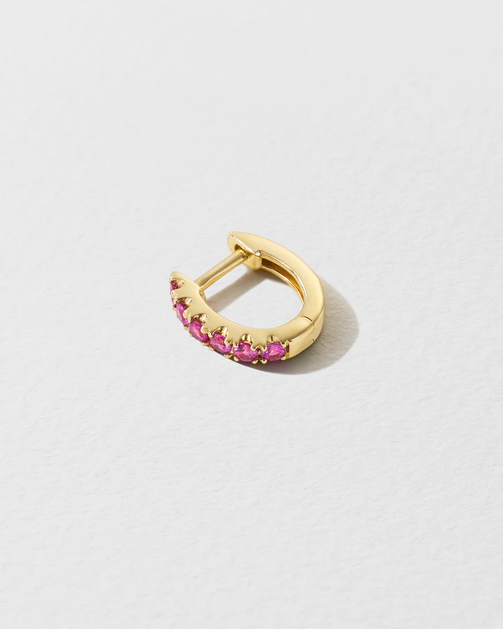 Pink Sapphire Huggie Earring - Image 3