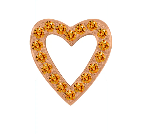 Rose Gold, Orange Sapphire Charm Bead - Image 3