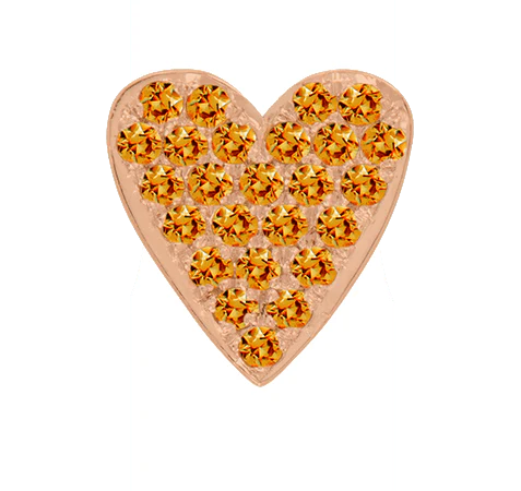 Rose Gold, Orange Sapphire Charm Bead - Image 5