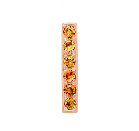 Rose Gold, Orange Sapphire Letter Bead - Image 11