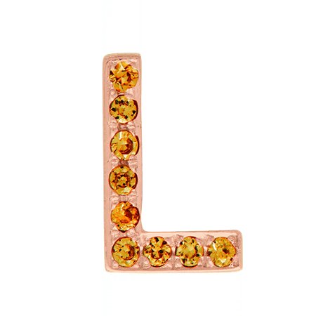 Rose Gold, Orange Sapphire Letter Bead - Image 14