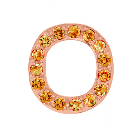 Rose Gold, Orange Sapphire Letter Bead - Image 17