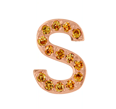 Rose Gold, Orange Sapphire Letter Bead - Image 21
