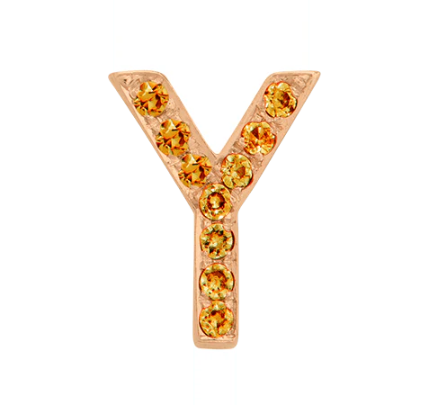 Rose Gold, Orange Sapphire Letter Bead - Image 27