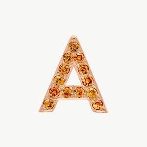 Rose Gold, Orange Sapphire Letter Bead - Image 29