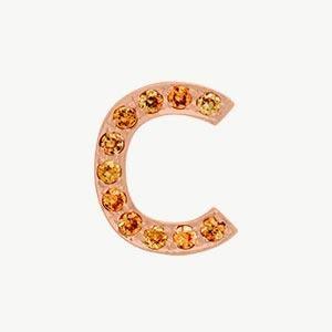 Rose Gold, Orange Sapphire Letter Bead - Image 31