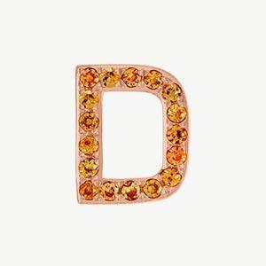 Rose Gold, Orange Sapphire Letter Bead - Image 32