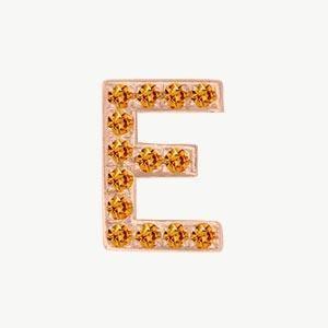 Rose Gold, Orange Sapphire Letter Bead - Image 33