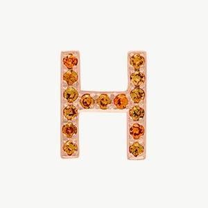 Rose Gold, Orange Sapphire Letter Bead - Image 36