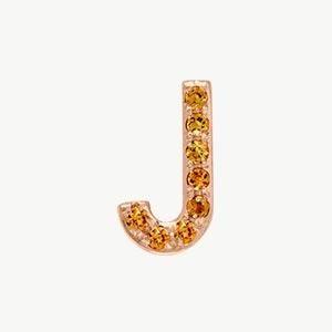 Rose Gold, Orange Sapphire Letter Bead - Image 38
