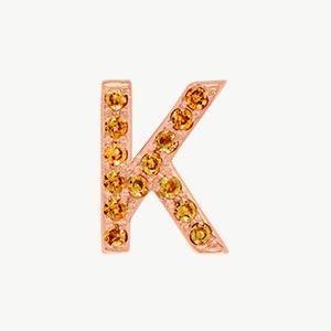 Rose Gold, Orange Sapphire Letter Bead - Image 39