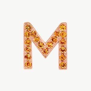 Rose Gold, Orange Sapphire Letter Bead - Image 41