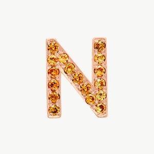 Rose Gold, Orange Sapphire Letter Bead - Image 42