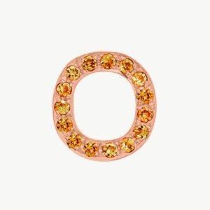 Rose Gold, Orange Sapphire Letter Bead - Image 43