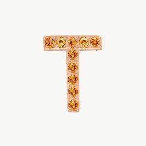 Rose Gold, Orange Sapphire Letter Bead - Image 48