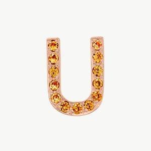 Rose Gold, Orange Sapphire Letter Bead - Image 49